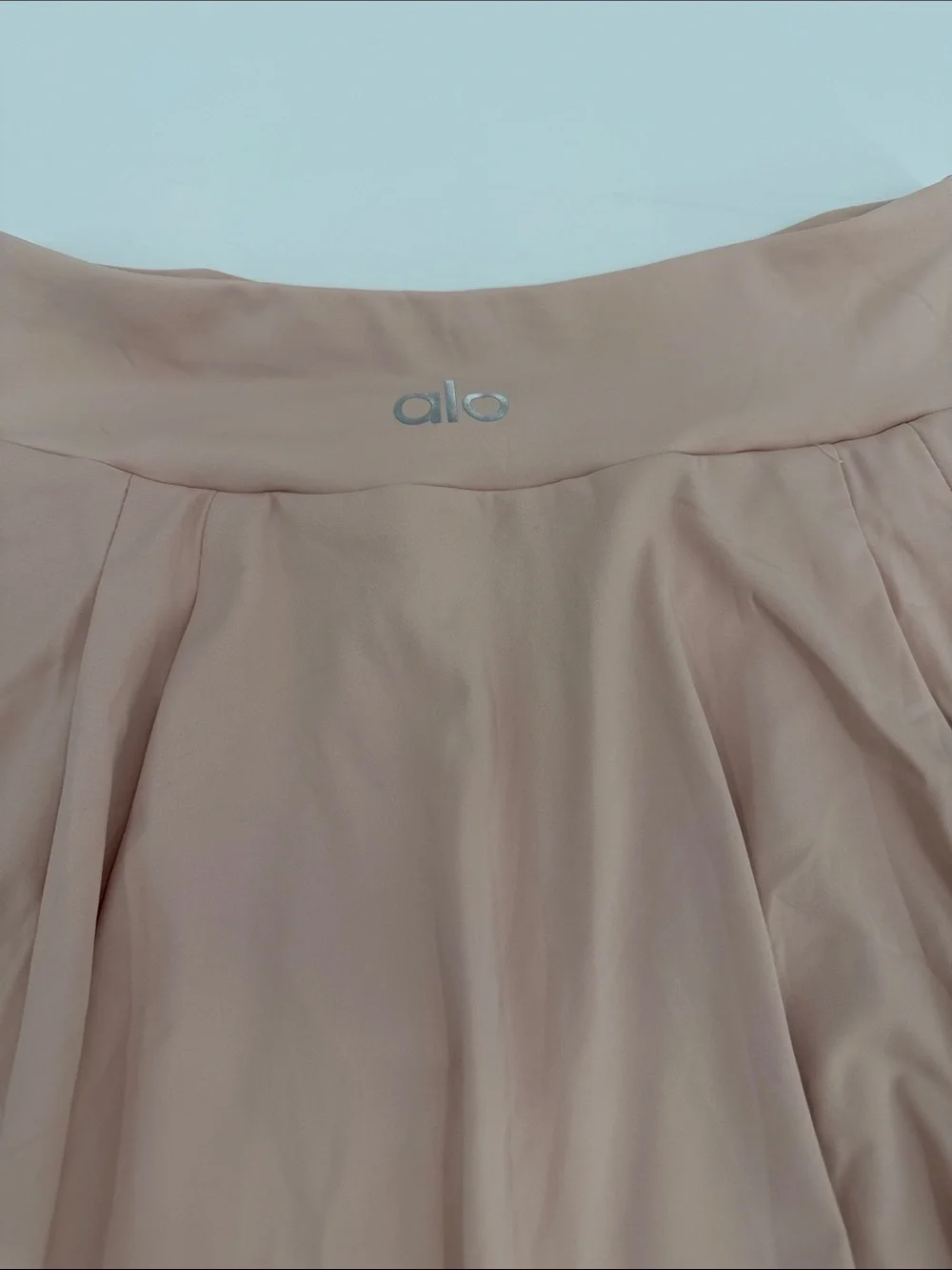 ALO Yoga Rose Taupe Circle Skirt with Matching Sports Bra